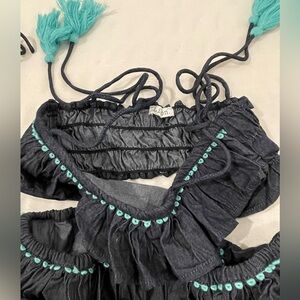 LISON Paris Boho Style Raffle Bikini For Girls Two Piece And Pouch Size 8Y NWOT